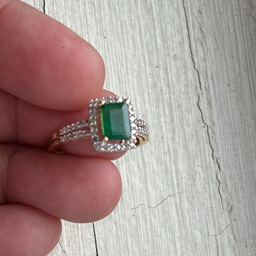 14k Gold Natural Deposit & Emerald Ring ✨FIRM✨ - Picture 12 of 16